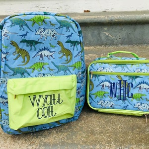 Dinosaur Backpack - Personalized School Bag, Book Bag, Name applique, diaper bag, Farmhouse, Preschool Bookbag, Best Seller Boy Bag