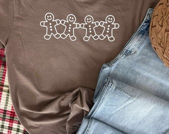 Trio Gingerbread Puff Vinyl Graphic Tee, Christmas, Festive Tee, Holiday Tees, Christmas Wear, Holiday, Christmas
