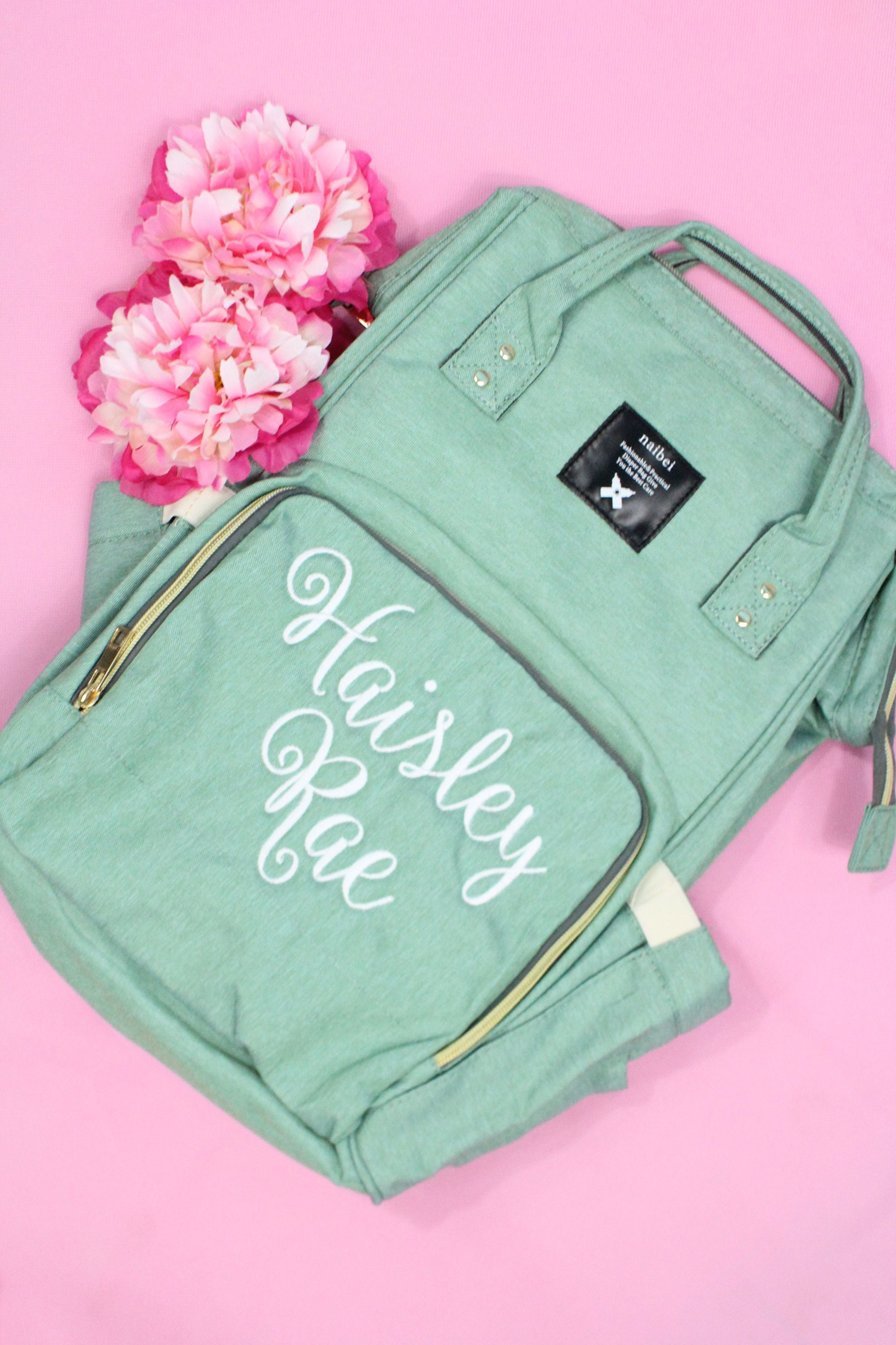 monogrammed diaper backpack