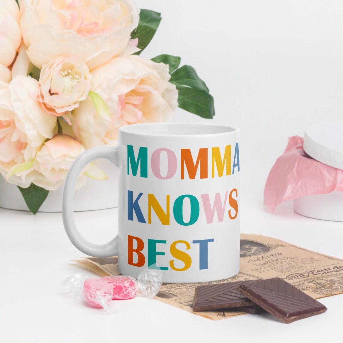 Momma Knows Best Mug Gift for Mom Momma Coffee Cup Mother's Day Ceramic