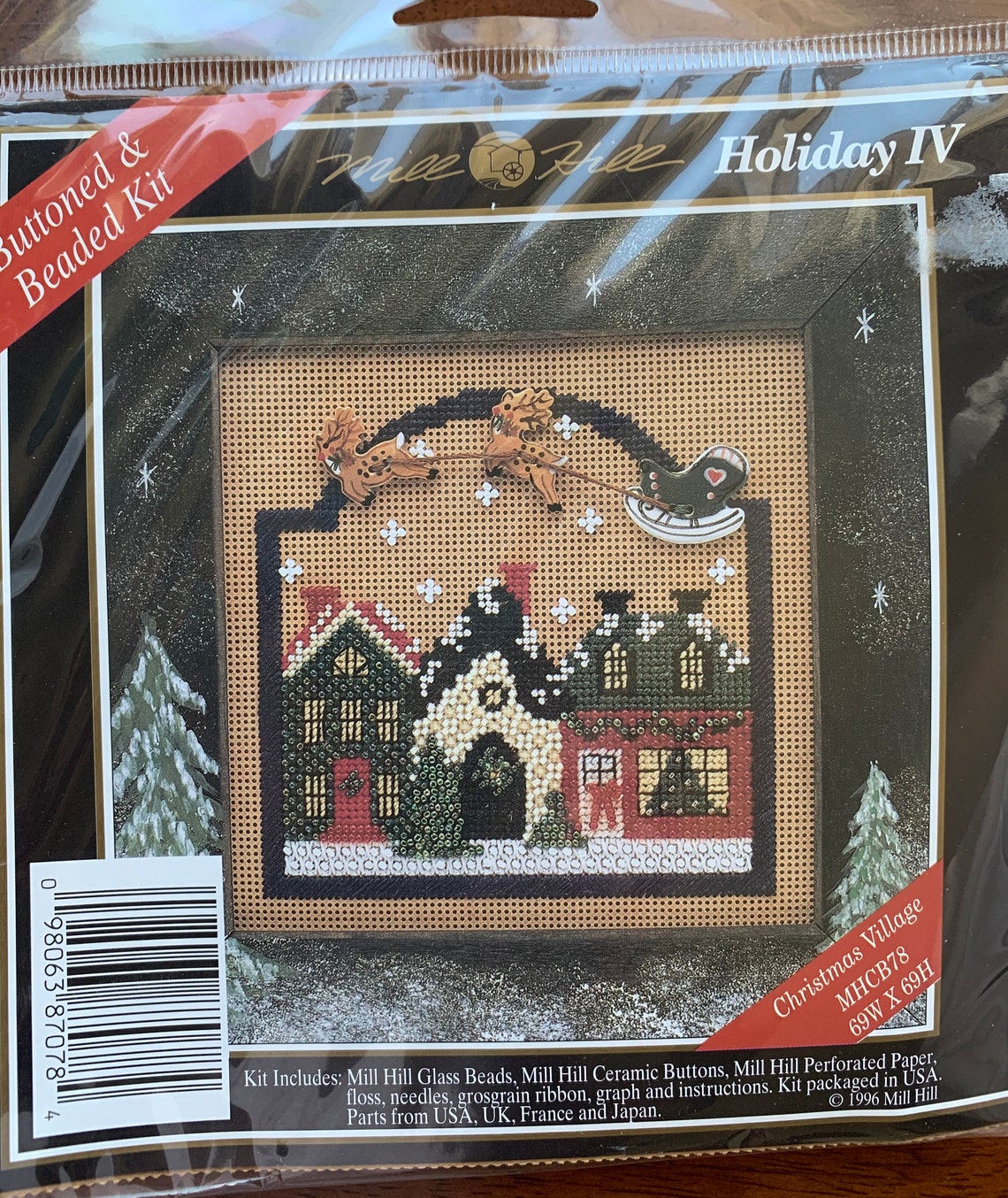 RARE Mill Hill Christmas Village Buttoned and Beaded Counted Etsy