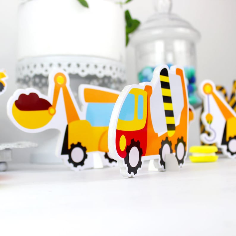 Construction Trucks Table Decoration Trucks Table Centerpiece Kids Construction Birthday Party Decoration Supplies