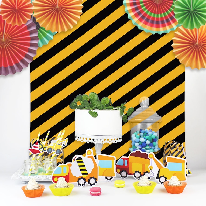 Construction Trucks Table Decoration Trucks Table Centerpiece Kids Construction Birthday Party Decoration Supplies