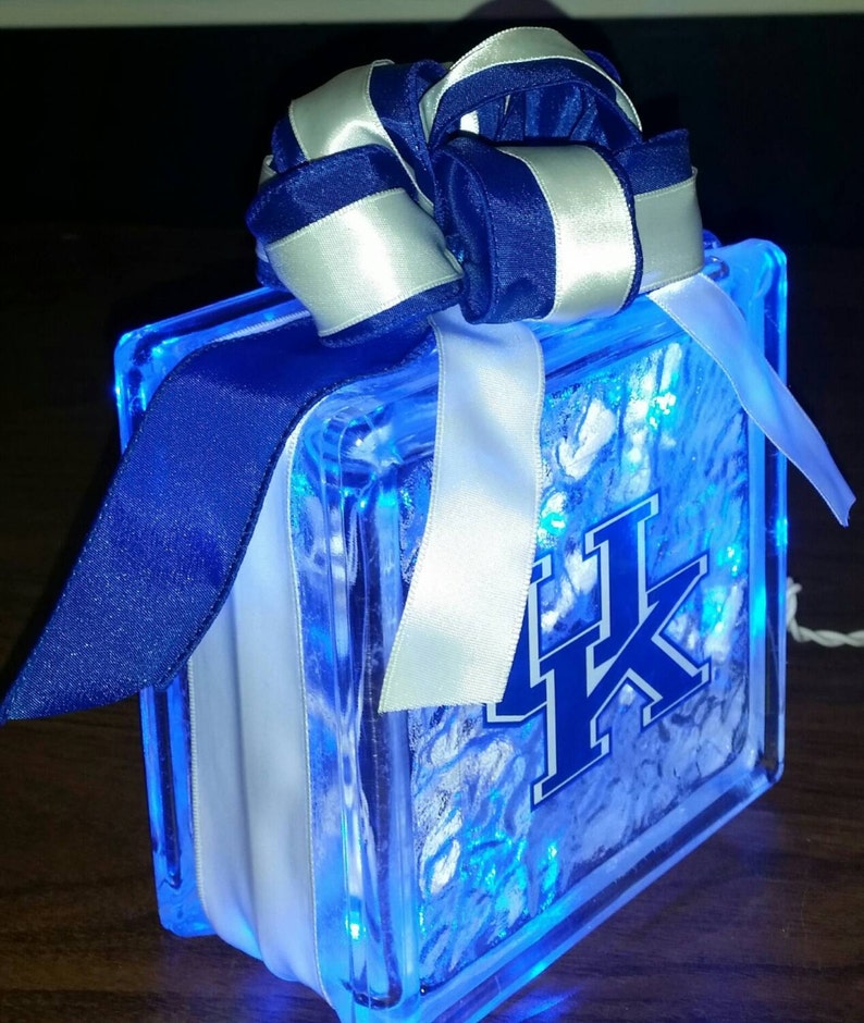 UNIVERSITY of KENTUCKY Lighted Glass Block Nightlight Sports Etsy