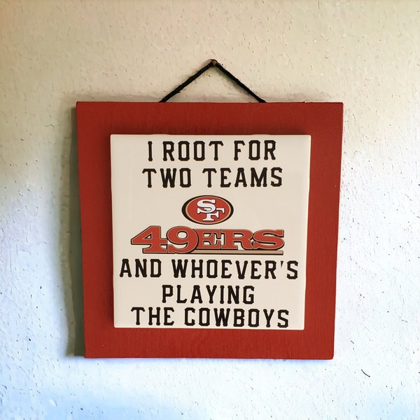 San Francisco 49er Decor| SF 49er Ceramic Tile Sign | Father's Day Gift