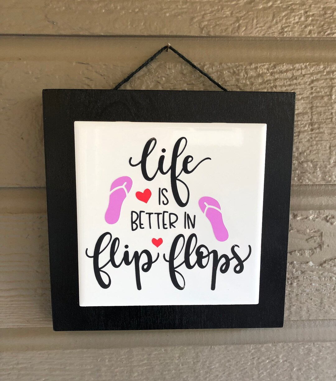 Funny Beach Sign – Life is Better in Flip Flops Ceramic Tile - Etsy