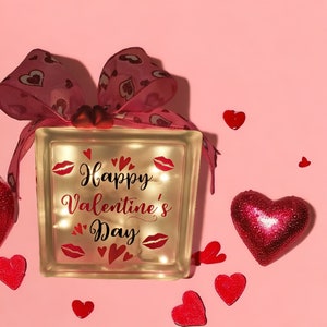 Valentine&#39;s Day Lighted Glass Block