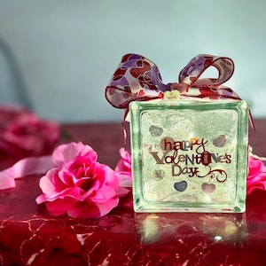 Valentine&#39;s Day Lighted Glass Block