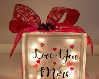 Valentine's Day Lighted Glass Block
