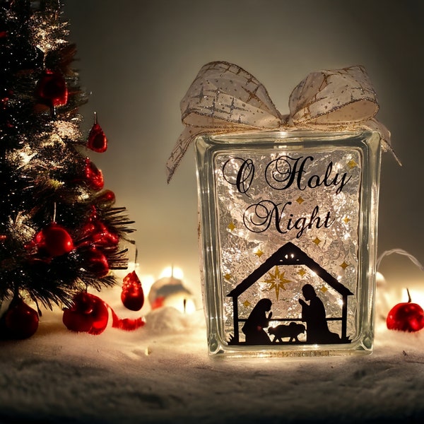 Nativity Scene | Lighted Glass Block