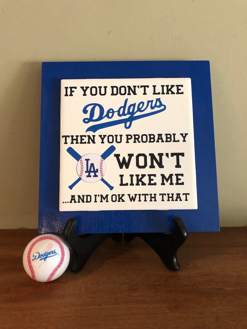 Los Angeles Dodgers Decor Dodgers Ceramic Tile Sign | Etsy