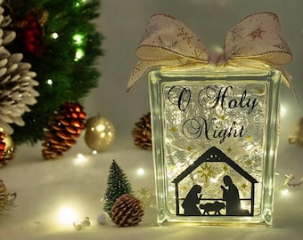 Nativity Scene | Lighted Glass Block
