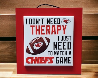 Kansas City Chiefs Decor| Chiefs Ceramic Tile Sign | Father's Day Gift