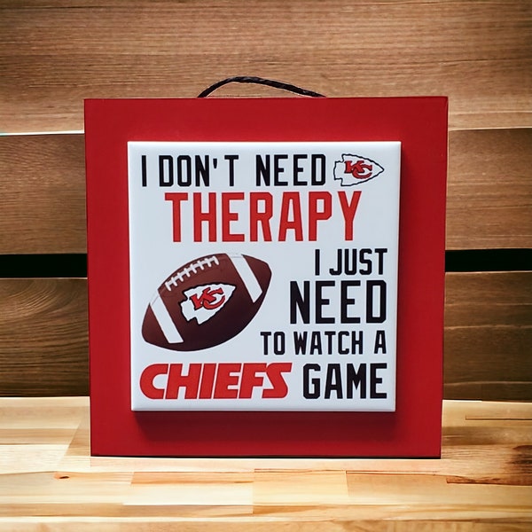 Kansas City Chiefs Decor| Chiefs Ceramic Tile Sign | Father's Day Gift