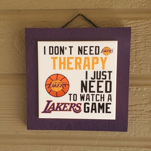 Los Angeles Lakers Decor | Lakers Ceramic Tile Sign | Father&#39;s Day Gift