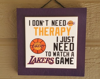 Los Angeles Lakers Decor | Lakers Ceramic Tile Sign | Father's Day Gift