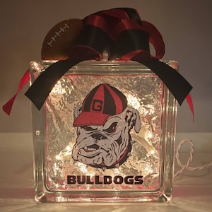 GEORGIA BULLDOGS Lighted Glass Block Nightlight and Decor