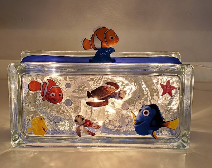 Finding Nemo Lighted Glass Block Nightlight, Kids Room Decor - Etsy