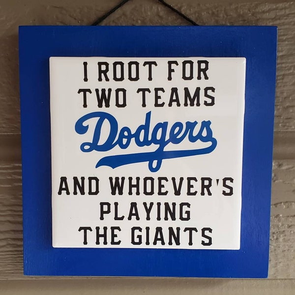 Los Angeles Dodgers Decor | Dodgers Ceramic Tile Sign, Father's Day Gift