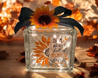 SUNFLOWER Lighted Glass Block