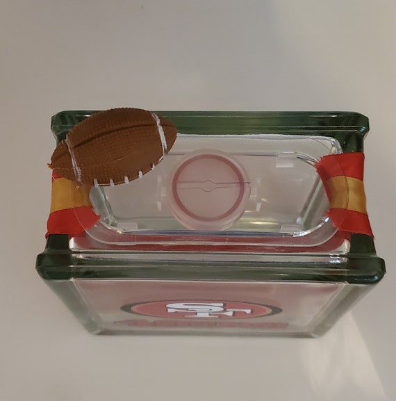Glass Block Bank - SAN FRANCISCO 49er Football Glass Block