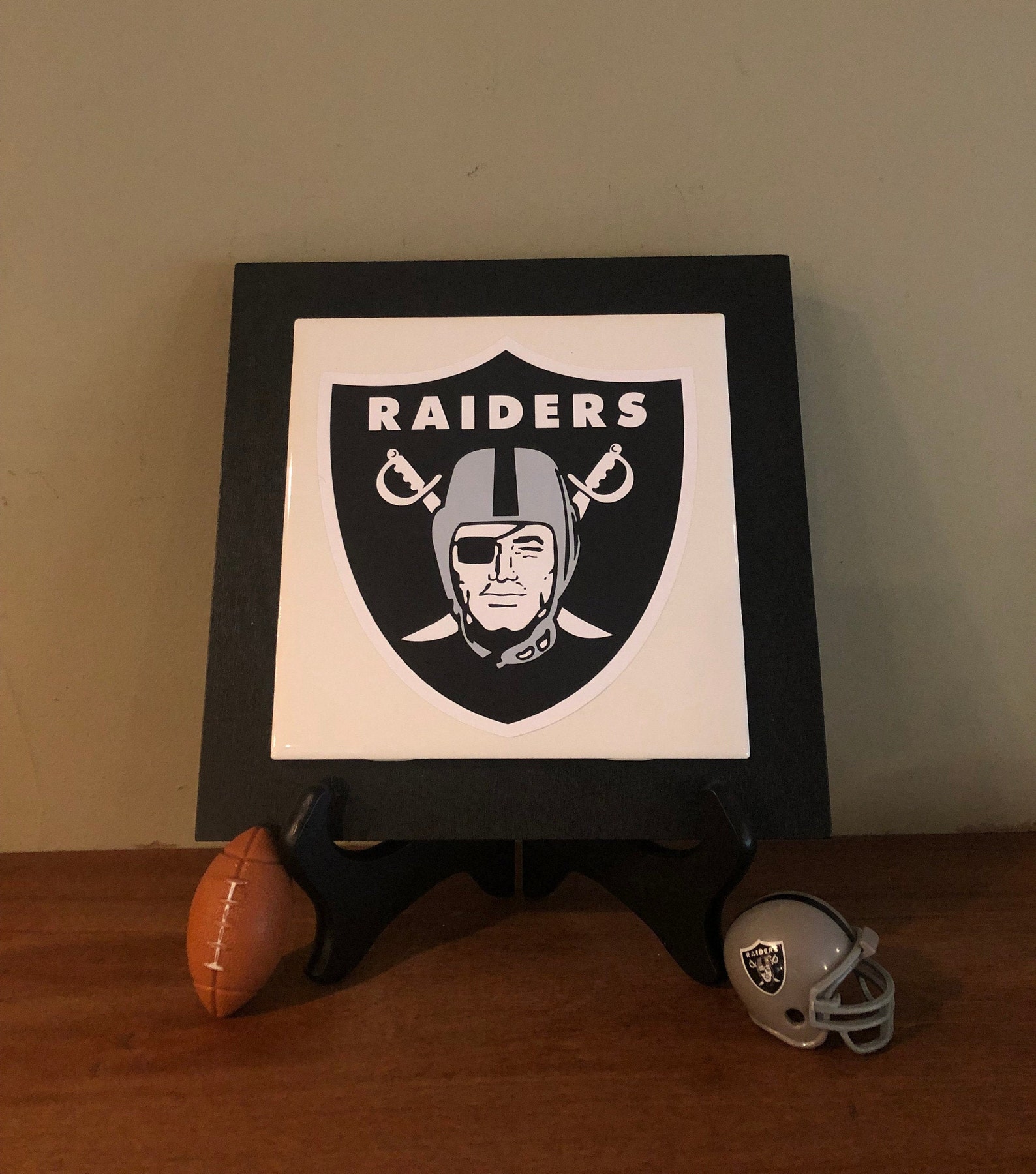 Las Vegas Raiders Decor Raiders Ceramic Tile Sign Etsy UK