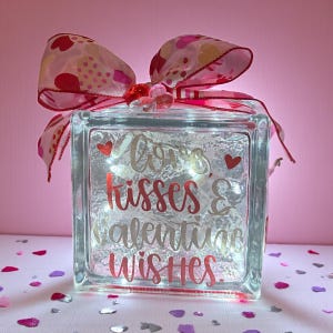Valentine's Day Lighted Glass Block