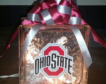 OHIO STATE BUCKEYES Lighted Glass Block