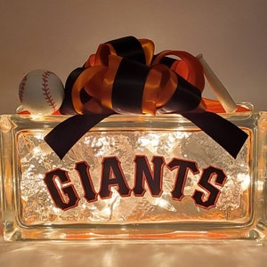 SAN FRANCISCO GIANTS Lighted Glass Block Nightlight and Decor., Father&#39;s Day Gift