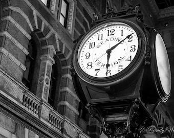 Lectura Terminal reloj - Philadelphia fotografía - Fine Art Print - urbano arte de la pared