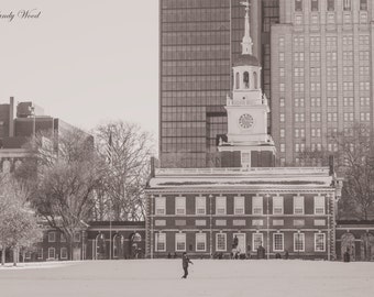 Independence Hall, Philadelphia fotografía - blanco y negro - urbano arte - impresión del arte de la pared