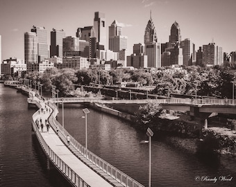 Philadelphia Skyline - Philadelphia Photography - Blanco y negro - Bellas Artes de pared