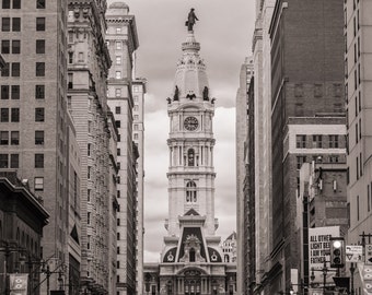 Fotografía del Ayuntamiento de Filadelfia - Arte mural de calidad - Impresión vintage - Blanco y negro