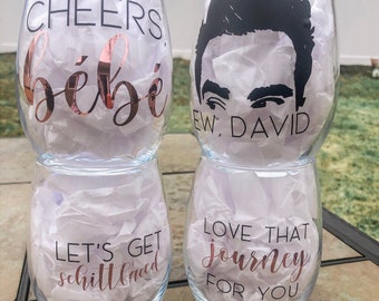 Schitt’s Creek Inspired Stemless Wine Glass Collection | Individual, Set of 2, Set of 4