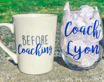 Before Coaching & After Coaching Coach Gift Set // Football, Soccer, Baseball, Lacrosse, Cheer, Dance, Softball, Track