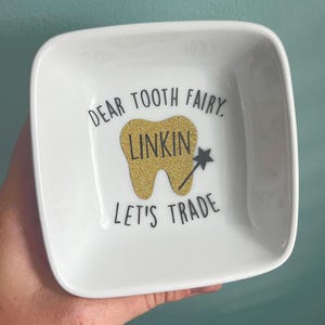 Tooth Fairy Dish | Tooth Fairy Tooth Fairy Holder, Baby Tooth Keepsake, 1st Birthday Gift, Lost Tooth, Tooth Box Organizer, Fairy Tooth