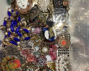 1 Pound Mystery Jewelry Bags, Vintage to Now! Wearable!! Necklaces, earrings, bracelets, pendants. Jewelry Grab Bags