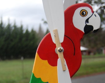 Scarlet Macaw Whirligig - uniquely designed to to resemble your most loved birds and other critters.