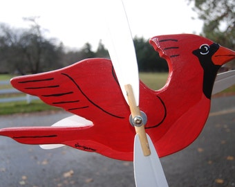 Cardinal Whirligig - uniquely designed to to resemble your most loved birds and other critters.