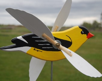 Goldfinch (American) Whirligig - uniquely designed to to resemble your most loved birds and other critters.