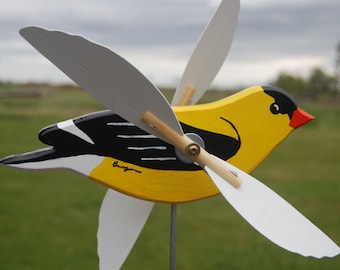 Goldfinch (American) Whirligig - uniquely designed to to resemble your most loved birds and other critters.