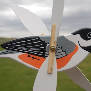 Chickadee (Black-Capped) Whirligig - uniquely designed to to resemble your most loved birds and other critters.