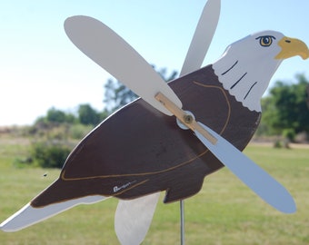 Bald Eagle Whirligig - uniquely designed to to resemble your most loved birds and other critters.