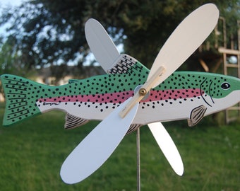 Rainbow Trout Whirligig - uniquely designed to to resemble your most loved birds and other critters.