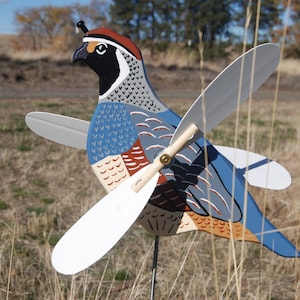 Valley Quail Whirligig - uniquely designed to to resemble your most loved birds and other critters.