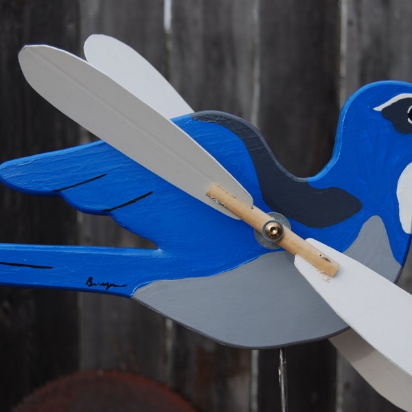 Scrub Jay Whirligig - uniquely designed to to resemble your most loved birds and other critters.