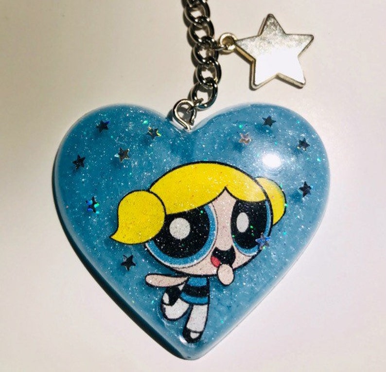 Powerpuff Girls Bubbles Keychain Pin Etsy