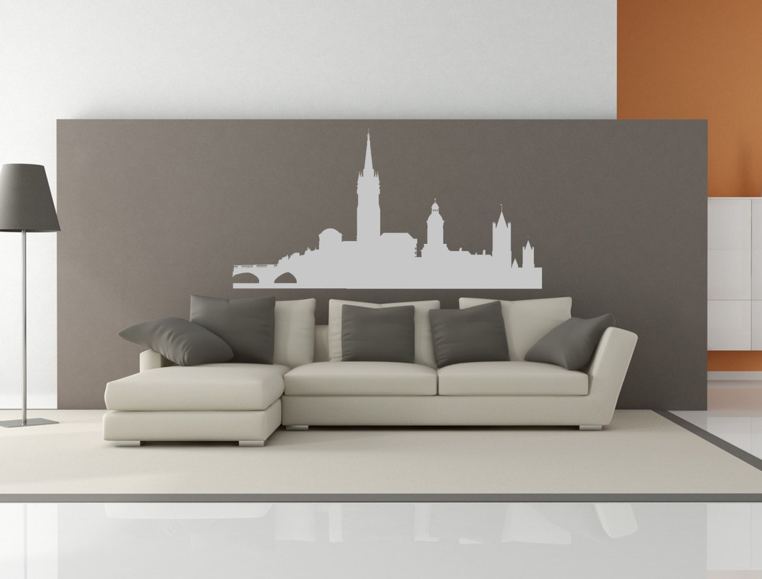 Dublin Ireland City Skyline Interior Wall Decal Sticker Etsy