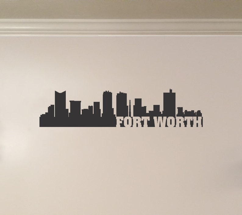 Fort Worth Texas City Skyline Interior Wall Decal WITH | Etsy