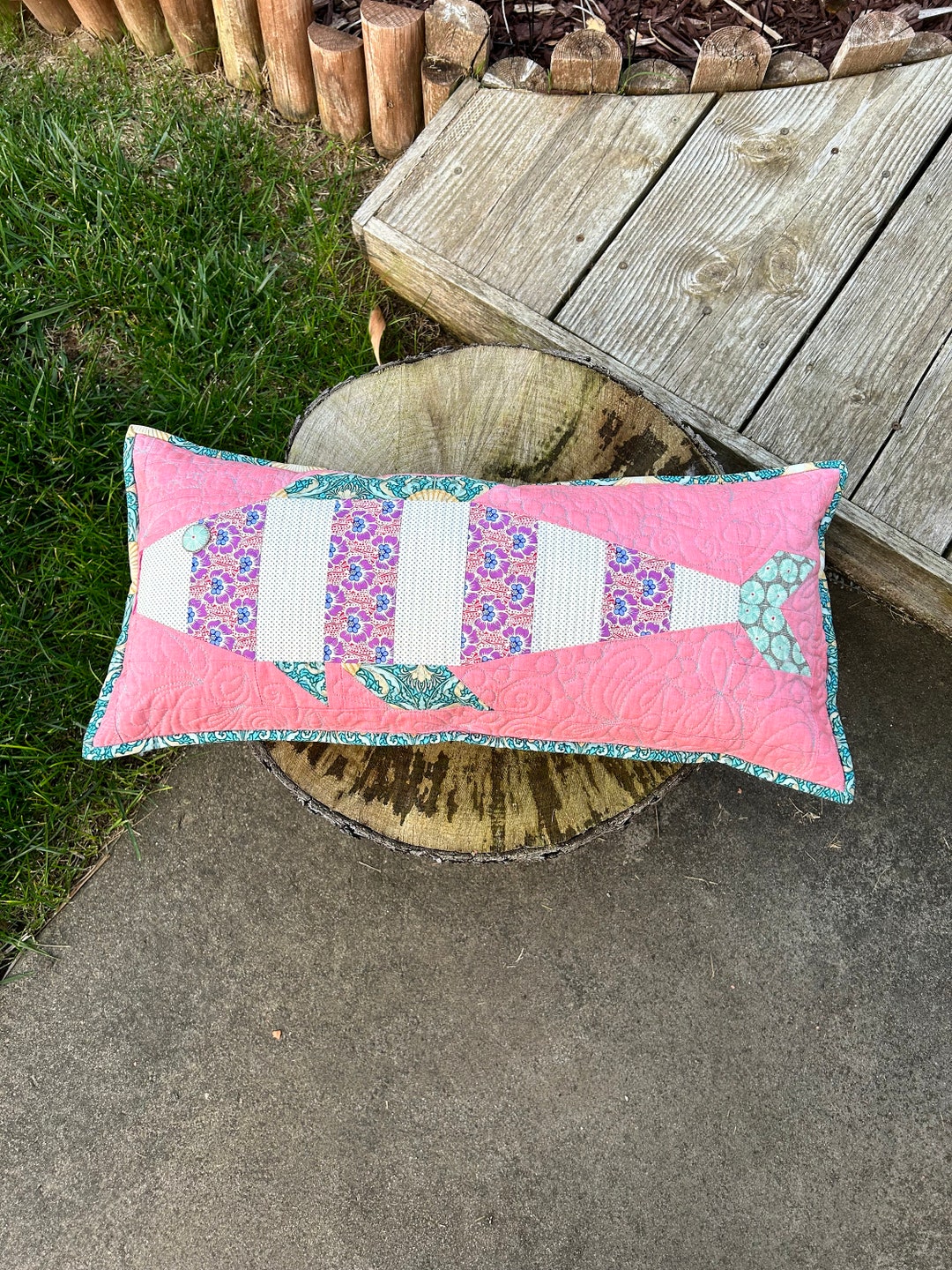 Fish Quilt Pillow Tilda Fish Pillow Free Shipping Etsy